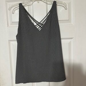 Women's Express Black and White Polka Dot Tank Top Size M